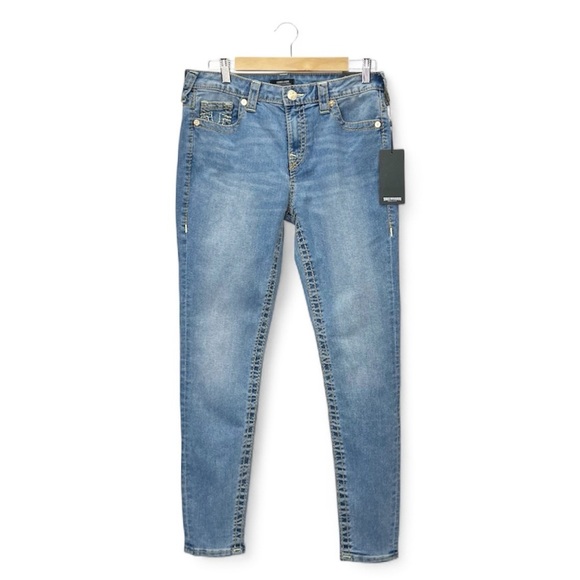 True Religion Jeans Size 29/8 Jennie Curvy Big T Mid Rise Skinny Light Wash NWT - Picture 2 of 10